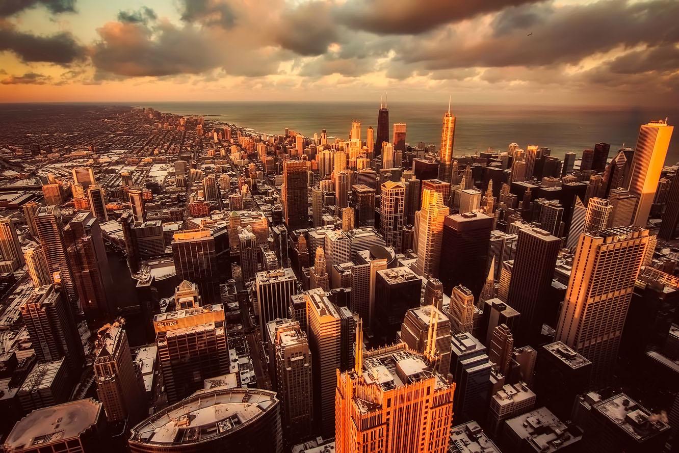 Zachód słońca nad Chicago