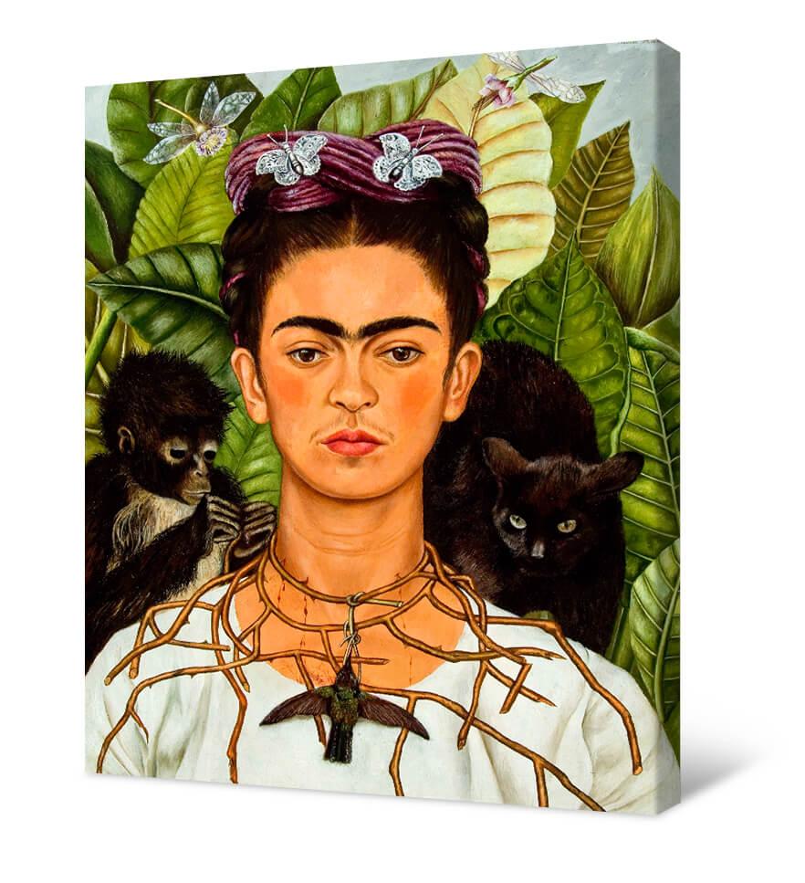 Frida Kahlo - Autoportret z kolczastym naszyjnikiem i kolibrem