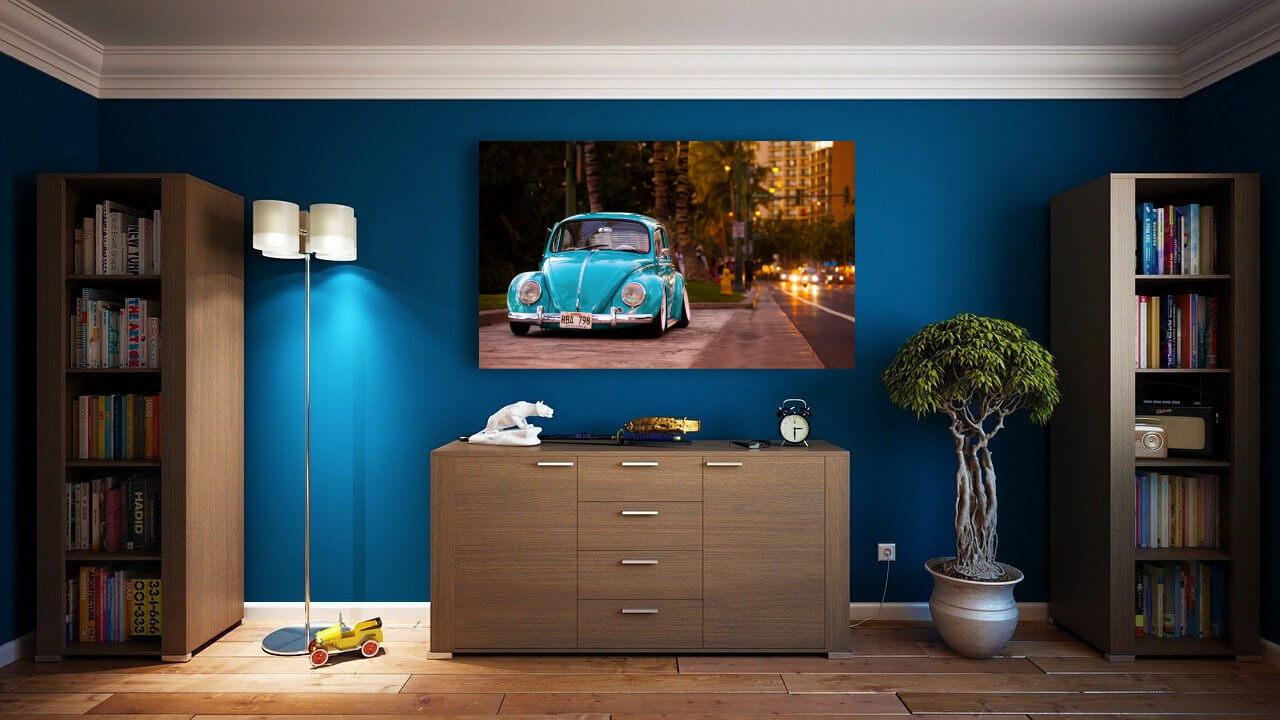 Niebieski Volkswagen Beetle