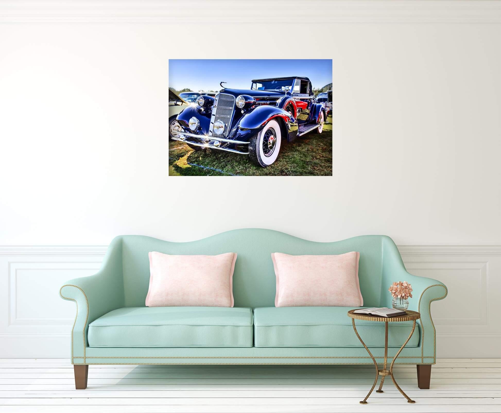 Samochód retro niebieski Cadillac